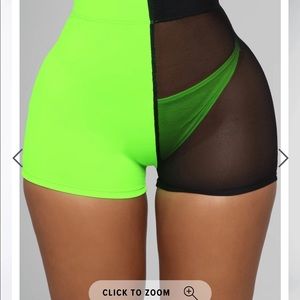 Black and green mesh cover up